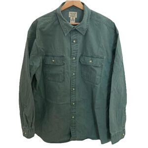 Vtg LL Bean Sunwashed Canvas Shirt Mens XL Reg Green Outdoor Workwear Chore